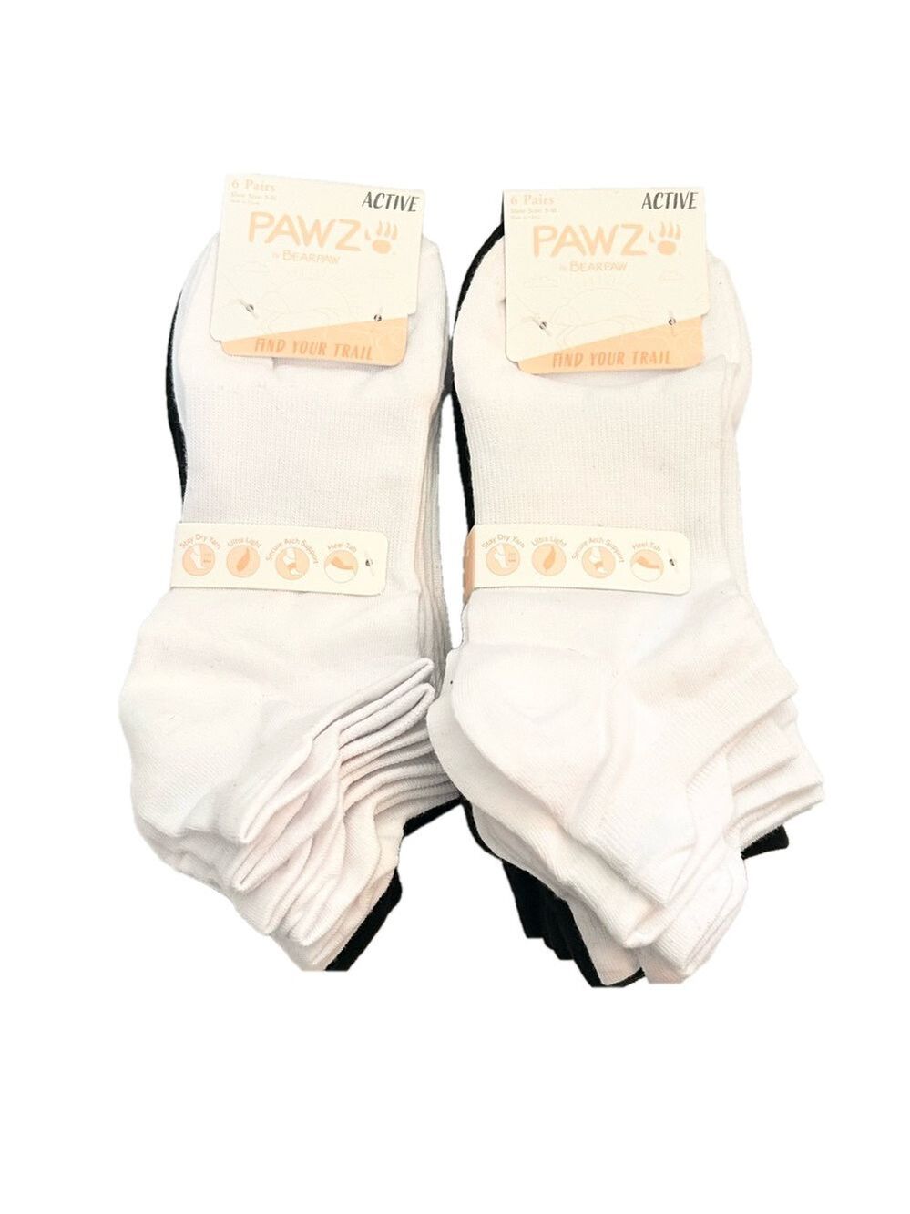 Pawz by Bearpaw Woman’s Active Socks 12 Pairs Shoe size 5 - 10 NWT